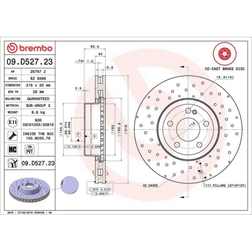 BREMBO Bremsscheibe PRIME LINE - Co-Cast