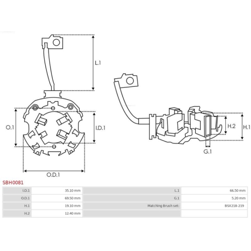 AS-PL Halter, Kohlebürsten Brandneu AS-PL