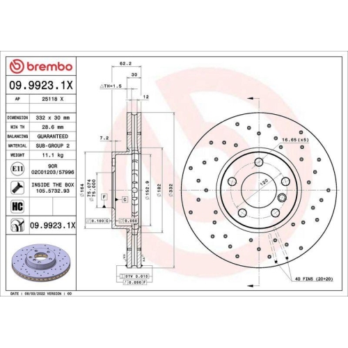 BREMBO Bremsscheibe XTRA LINE - Xtra