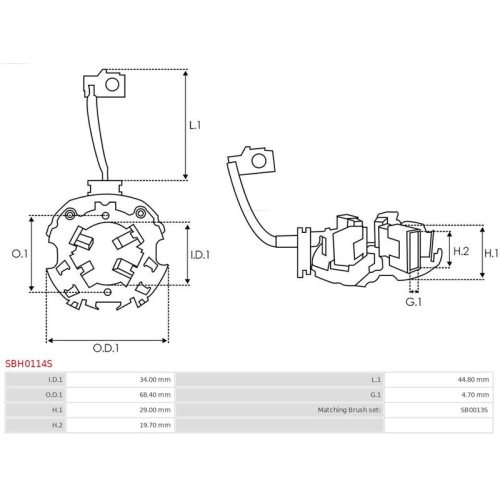 AS-PL Halter, Kohlebürsten Brandneu AS-PL