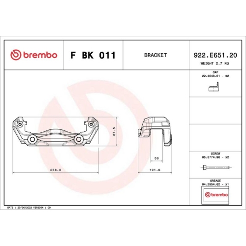 BREMBO Bremssattelhaltersatz PRIME LINE