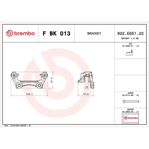 BREMBO Bremssattelhaltersatz PRIME LINE