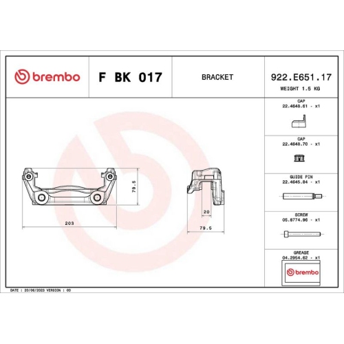 BREMBO Bremssattelhaltersatz PRIME LINE