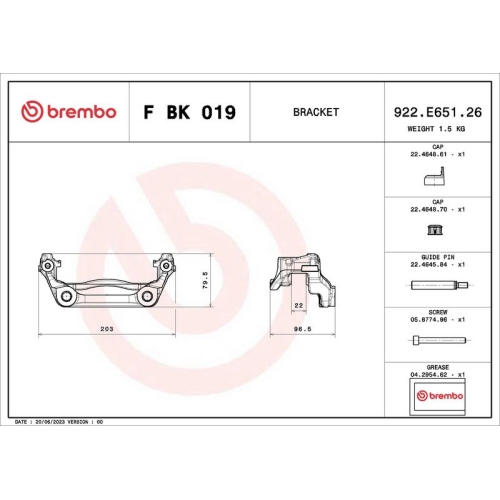 BREMBO Bremssattelhaltersatz PRIME LINE