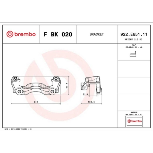 BREMBO Bremssattelhaltersatz PRIME LINE