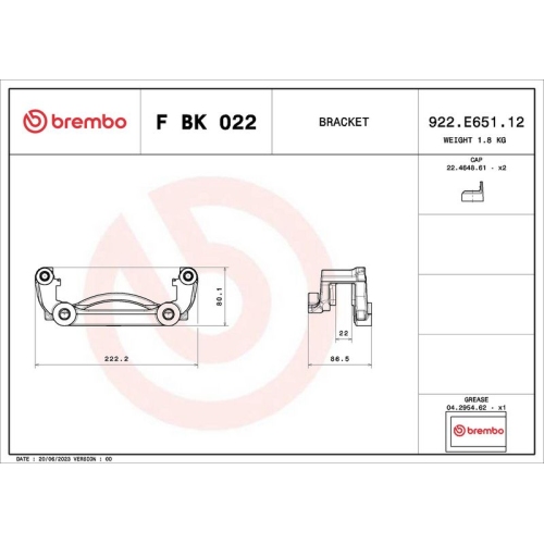 BREMBO Bremssattelhaltersatz PRIME LINE