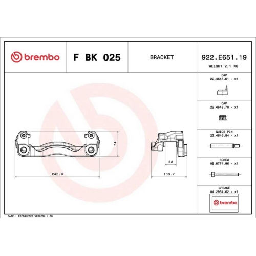 BREMBO Bremssattelhaltersatz PRIME LINE