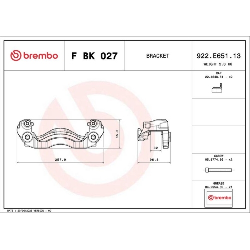 BREMBO Bremssattelhaltersatz PRIME LINE