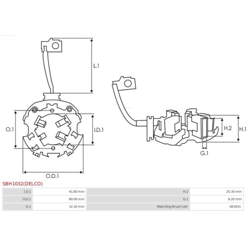 AS-PL Halter, Kohlebürsten Brandneu Delco