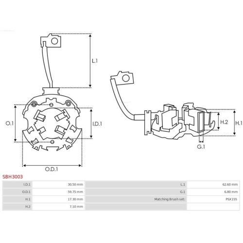 AS-PL Halter, Kohlebürsten Brandneu AS-PL