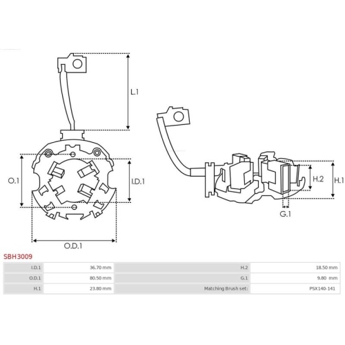 AS-PL Halter, Kohlebürsten Brandneu AS-PL