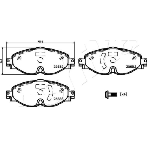 ASHIKA Bremsbelagsatz, Scheibenbremse