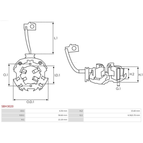 AS-PL Halter, Kohlebürsten Brandneu AS-PL