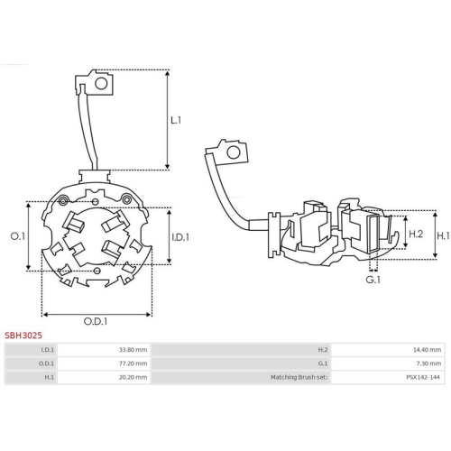 AS-PL Halter, Kohlebürsten Brandneu AS-PL