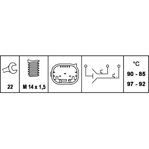 HELLA Temperaturschalter, Kühlerlüfter