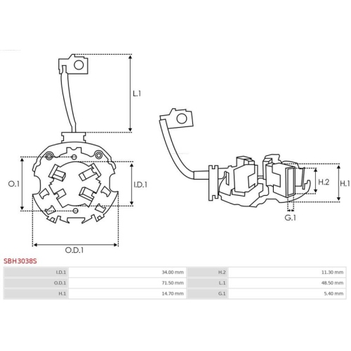 AS-PL Halter, Kohlebürsten Brandneu AS-PL