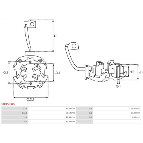 AS-PL Halter, Kohlebürsten Brandneu AS-PL