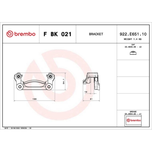 BREMBO Bremssattelhaltersatz PRIME LINE