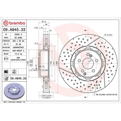BREMBO Bremsscheibe PRIME LINE - Dual Cast