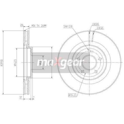 MAXGEAR Bremsscheibe