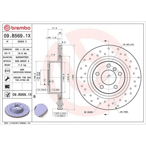BREMBO Bremsscheibe XTRA LINE - Xtra