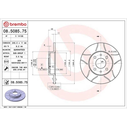 BREMBO Bremsscheibe XTRA LINE - Max