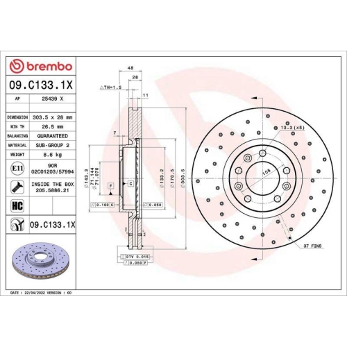 BREMBO Bremsscheibe XTRA LINE - Xtra