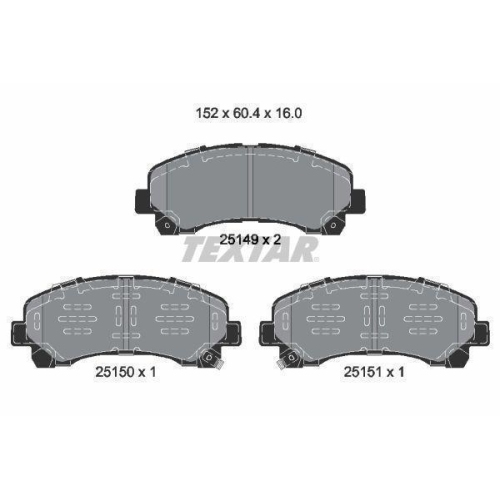 TEXTAR Bremsbelagsatz, Scheibenbremse