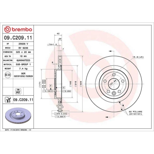 BREMBO Bremsscheibe PRIME LINE - UV Coated