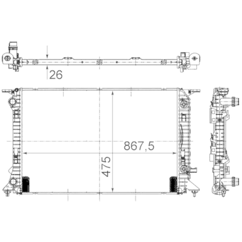 MAHLE Kühler, Motorkühlung BEHR *** PREMIUM LINE ***