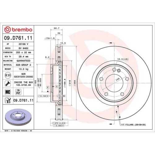 BREMBO Bremsscheibe PRIME LINE - UV Coated