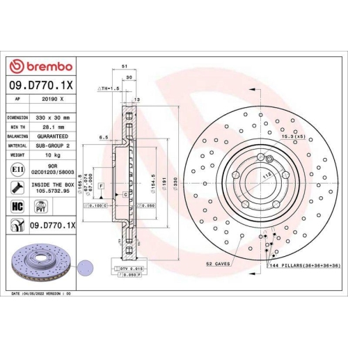 BREMBO Bremsscheibe XTRA LINE - Xtra