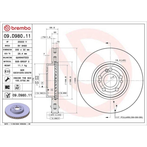 BREMBO Bremsscheibe PRIME LINE - UV Coated