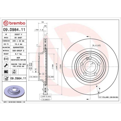 BREMBO Bremsscheibe PRIME LINE - UV Coated