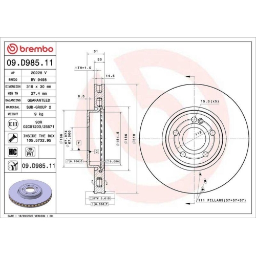 BREMBO Bremsscheibe PRIME LINE - UV Coated