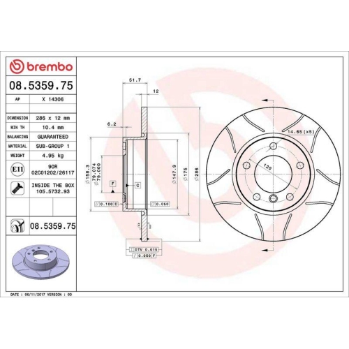 BREMBO Bremsscheibe XTRA LINE - Max