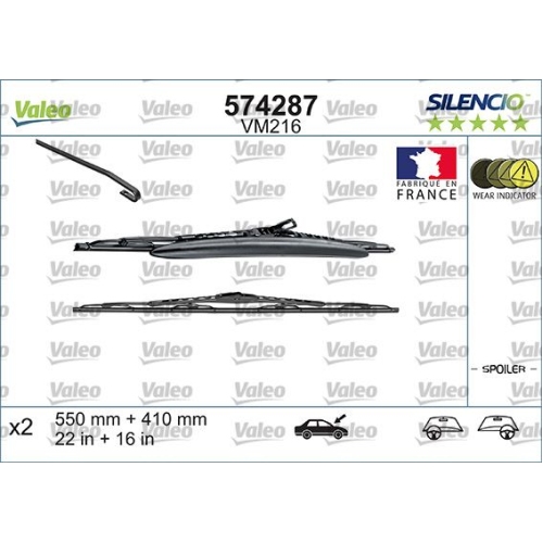 VALEO Wischblatt SILENCIO CONVENTIONAL SET