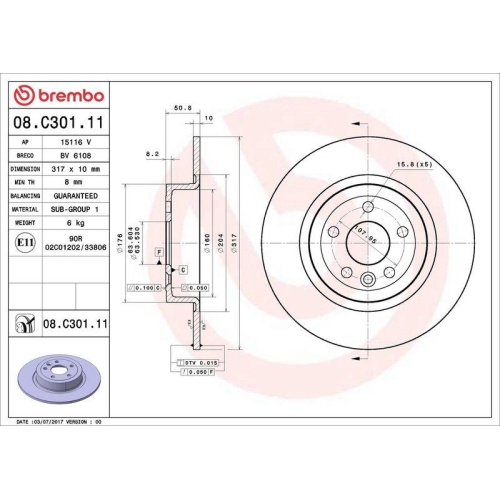 BREMBO Bremsscheibe PRIME LINE - UV Coated