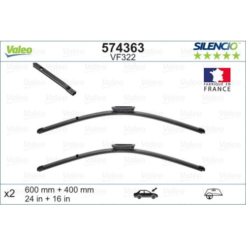 VALEO Wischblatt SILENCIO FLAT BLADE SET