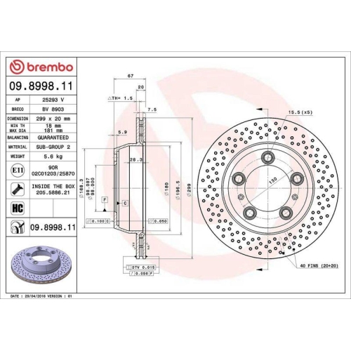 BREMBO Bremsscheibe PRIME LINE - UV Coated