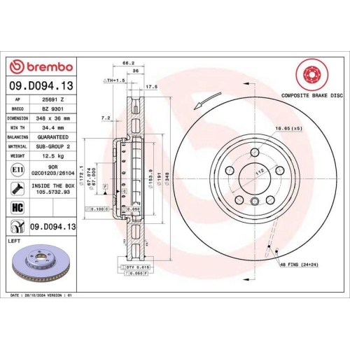 BREMBO Bremsscheibe PRIME LINE - Composite