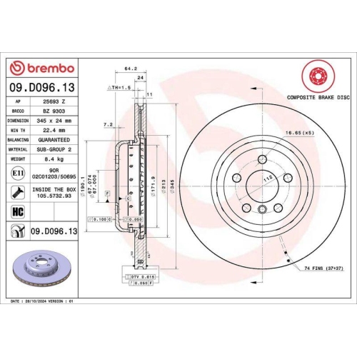 BREMBO Bremsscheibe PRIME LINE - Composite
