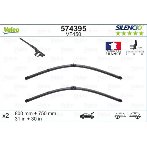 VALEO Wischblatt SILENCIO FLAT BLADE SET