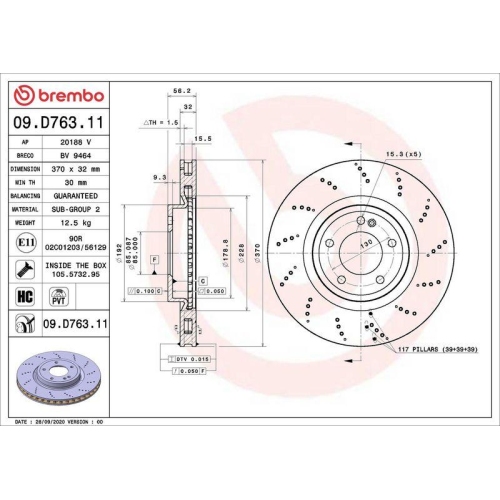 BREMBO Bremsscheibe PRIME LINE - UV Coated