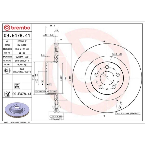 BREMBO Bremsscheibe PRIME LINE - UV Coated