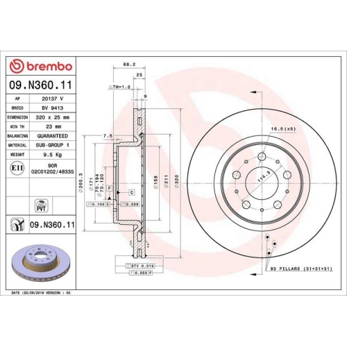 BREMBO Bremsscheibe PRIME LINE - UV Coated