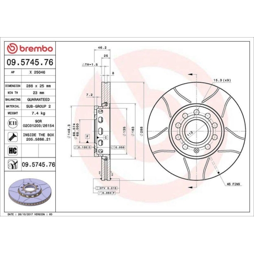 BREMBO Bremsscheibe XTRA LINE - Max