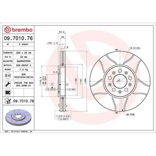 BREMBO Bremsscheibe XTRA LINE - Max