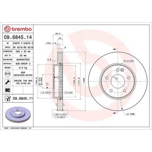 BREMBO Bremsscheibe PRIME LINE - UV Coated