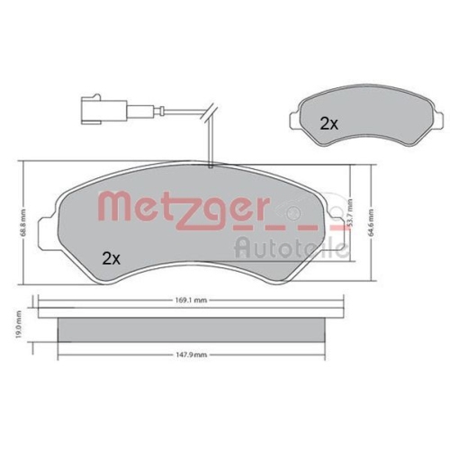 METZGER Bremsbelagsatz, Scheibenbremse